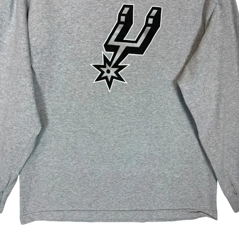 Adidas San Antonio Spurs Sweatshirt Men Medium Gray #2 Kawhi Leonard Long Sleeve